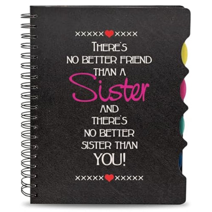 TheYaYaCafe No Better Friend Than Sister Printed Notebook 5x8 Inches — Birthday & Rakhi Gift for Sister, 300 Ruled Pages