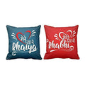 Canvas Cotton Cushion Covers 16x16 Inch Red, Set of 2