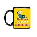 TheYayaCafe Annoying Brother Printed Ceramic Coffee Mug with Coaster Set 330ml (11 oz), Raksha Bandhan Bhaidooj Birthday Gift for Brother from Sister, Funny Sibling Present