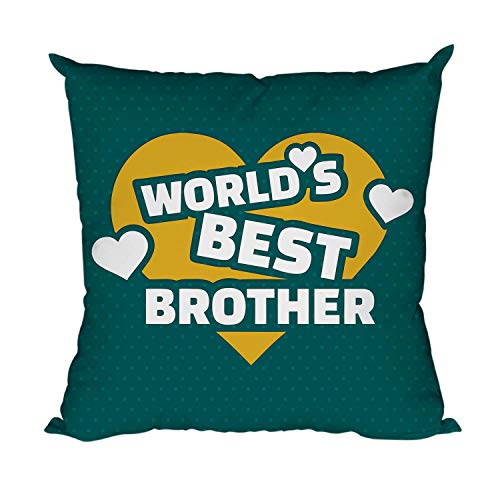 TheYayaCafe Rakhi Birthday Gift Cushion Cover for Brother Bhai Bhaiya 16x16 Inches (40x40 cm), Raksha Bandhan Bhaidooj for Big Younger Elder Brother from Sister