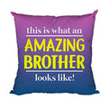 TheYayaCafe Brother Printed Cushion Cover This is What an Amazing Brother 16x16 Inches (40x40 cm), Birthday Raksha Bandhan Bhai Dooj for Brother, Bhai, Bhaiya from Sister