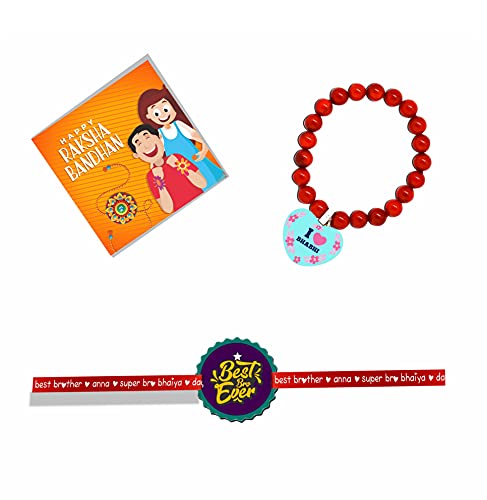 TheYayaCafe Printed Rakhi Set for Bhaiya Bhabhi Best Bro Ever I Love Bhabhi, 2 Rakhi Combo for Raksha Bandhan