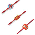 Printed Acrylic Kids Rakhi Set of 3 for Brother & Sister