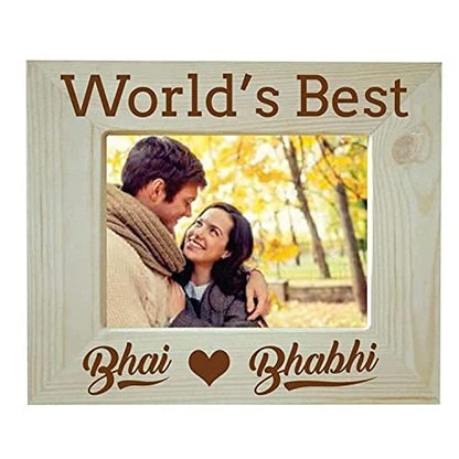 World's Best Bhaiya Bhabhi Engraved Photo Frame