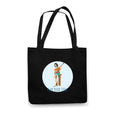 Printed Black Tote Bag - Roomy Zip Canvas Shopper