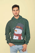 Christmas Hoodie for Adults - Green Snowman All Over Print