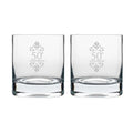 50th Anniversary Whiskey Glasses Set of 2 with Coasters