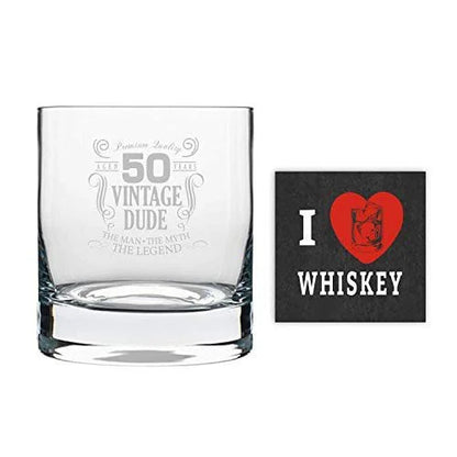 50 Vintage Dude Engraved Whiskey Glass