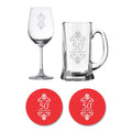 50th Anniversary Beer Mug and Wine Glass Couple Set