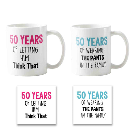 50th-Anniversary-The-Pants-think-That-Couple-Coffee-mug-with-Coaster