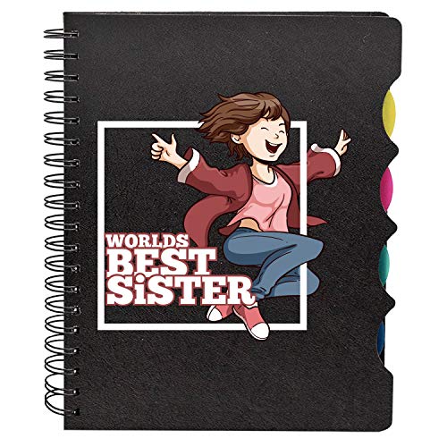 TheYayaCafe Birthday Gifts for Sister Wirebound Notebook A5 Size (8.5x6 Inches), 300 Ruled Pages 70 GSM, Rakhi Bhai Dooj Gift for Sister from Brother, College Office Travel Journal