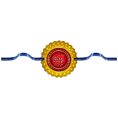 TheYayaCafe Printed Rakhi Bracelet for Brother Ek Onkar Design, Raksha Bandhan Gift for Bhai, Bhaia, Brother from Sister, Multicolor Satin Thread, Approx 1.5 Inch Dial.