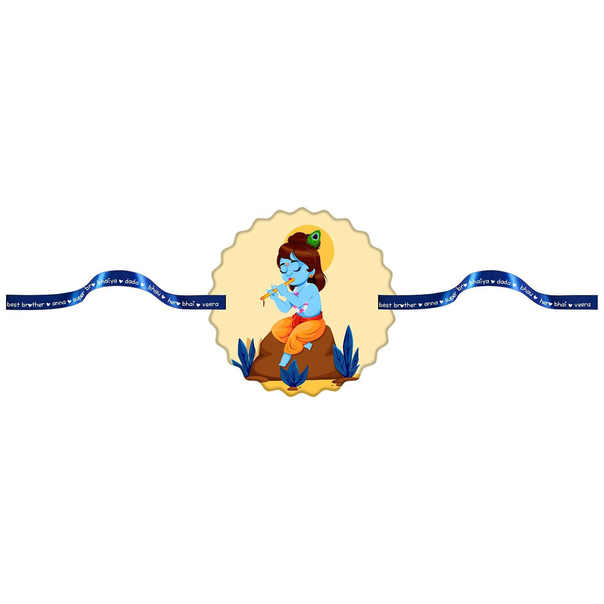 Flute Krishna Kids Rakhi for Brothers