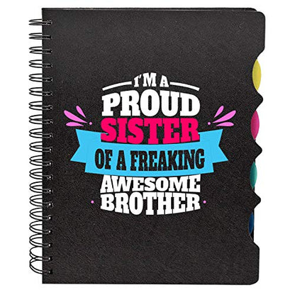 TheYayaCafe Birthday Gift Notebook for Sister, A5 Wirebound Journal 8.5x6 Inches 300 Ruled Pages, Rakhi Bhai Dooj Raksha Bandhan Gift for Sister from Brother, Ideal for School College Office Travel