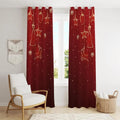 Christmas Curtains - Snow Star & Ball Printed Window Drapes