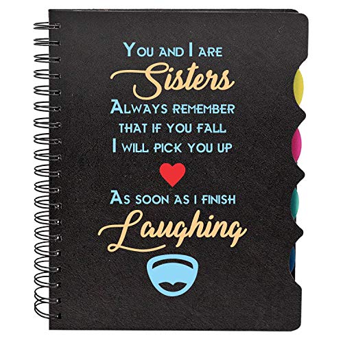 TheYayaCafe Sister Wirebound Notebook A5 Size 300 Ruled Pages Printed You and I are Sisters Design, Rakhi Bhai Dooj Birthday New Job Retirement Gift for Sister from Brother and Sister
