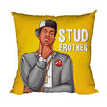 TheYayaCafe Rakhi Birthday Gift for Stud Brother Cushion Cover 16x16 Inches (40x40 cm), Raksha Bandhan Bhai Dooj for Brother, Bhai, Bhaijaan from Sister and Kids