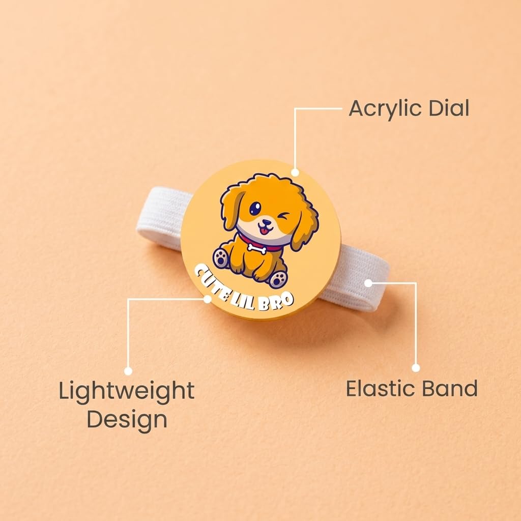 TheYayaCafe Dog Rakhi for Pets Cute Lil Bro Acrylic Rakshabandhan Gift for Dogs, Rakhi for Fur Brothers, Brother, Family