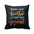 Friend Brother Cushion Cover 12x12 with Rakhi - Black Cotton Canvas