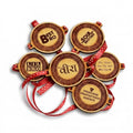 TheYaYaCafe Wooden Rakhi for Brother Set of 6 Engraved MDF Rakhi with Quote, Raksha Bandhan Gift for Bhai, Brother, Bhaiya from Sister
