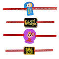 Acrylic Rakhi Set of 4 with Quotes for Bhai & Behen
