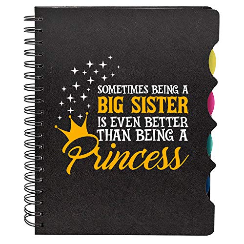 TheYayaCafe Birthday Gift for Sister Printed Wirebound Notebook A5 Size 8.5x6 Inches 300 Ruled 70 GSM Pages, Rakhi Bhai Dooj Anniversary Gift for Big Sister from Brother and Sister