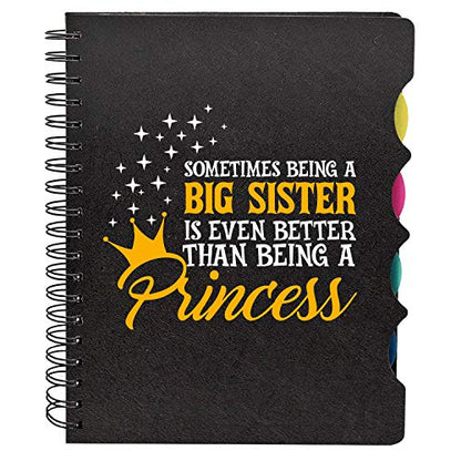 TheYayaCafe Birthday Gift for Sister Printed Wirebound Notebook A5 Size 8.5x6 Inches 300 Ruled 70 GSM Pages, Rakhi Bhai Dooj Anniversary Gift for Big Sister from Brother and Sister