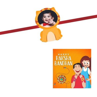TheYaYaCafe Personalized Photo Rakhi for Brother with Roli Tika, Kids Raksha Bandhan Rakhi, Cute Design, Free Size