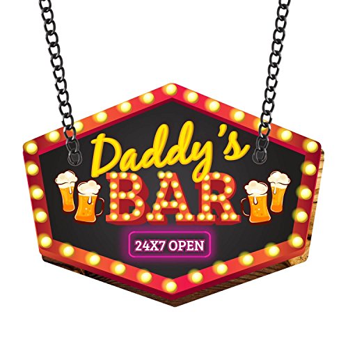 Daddy's Bar Open 24x7 Wall Door Hanging Decor