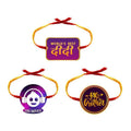 Printed Acrylic Kids Rakhi Set of 3 for Brother & Sister