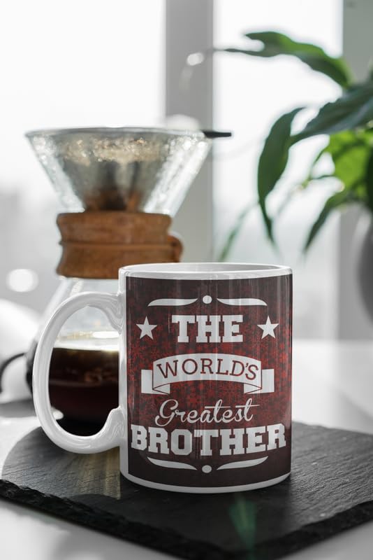 TheYaYaCafe Personalized Ceramic Printed The World Greatest Brother Coffee Mugs for Brother