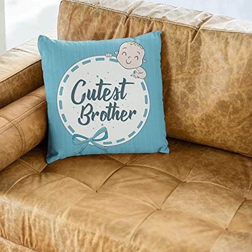 TheYayaCafe Rakhi Gifts 16x16 Inches Printed Velvet Cushion Cover Cutest Baby Brother, Raksha Bandhan Birthday Gift for Brother, Bhaiya, Bro from Sister, Didi, Behna