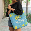Be Yourself Canvas Tote Bag with Zipper for Women