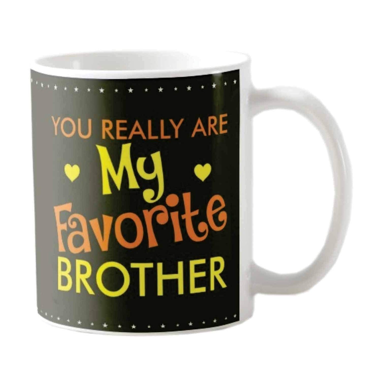 TheYayaCafe Rakhi Gift for Brother You are My Favourite Brother Ceramic Mug with Coaster 330ml (11oz), Raksha Bandhan Birthday Bhai Dooj Gift for Bhai, Bhaiya from Sister