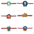 Printed Acrylic Rakhi Set of 6 - Premium Rakhis for Brother