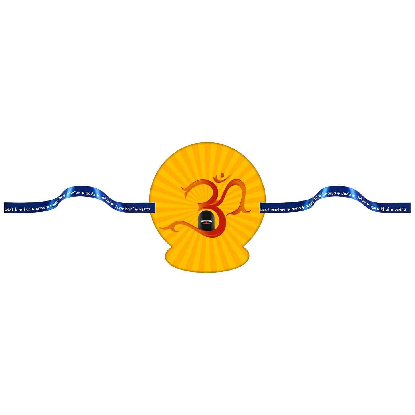 TheYayaCafe Rakhi for Brother Om Shiva Printed Rakhi Bracelet Yellow, Raksha Bandhan Gift for Bhai, Bhaia, Brother from Sister, Festival Gift for Men and Kids