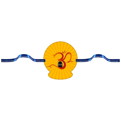 TheYayaCafe Rakhi for Brother Om Shiva Printed Rakhi Bracelet Yellow, Raksha Bandhan Gift for Bhai, Bhaia, Brother from Sister, Festival Gift for Men and Kids