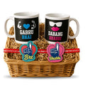 TheYayaCafe Rakhi Gift Combo for Brother and Bhabhi Gabru Bhai Dhabag Bhabhi Set of 4 with 2 Coffee Mugs & 2 Rakhis