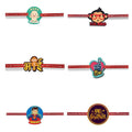 Printed Acrylic Rakhi Set of 6 - Quote Rakhis for Rakshabandhan