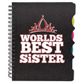 TheYayaCafe Sister Wirebound Notebook Worlds Best Sister A5 Size 300 Ruled Pages 70 GSM, Birthday Rakhi Bhaidooj Diwali Gift for Sister, Sis, Behen from Brother and Family