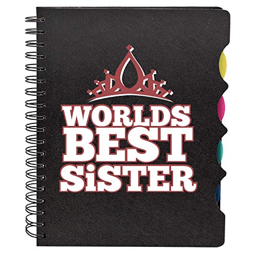 TheYayaCafe Sister Wirebound Notebook Worlds Best Sister A5 Size 300 Ruled Pages 70 GSM, Birthday Rakhi Bhaidooj Diwali Gift for Sister, Sis, Behen from Brother and Family
