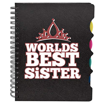 TheYayaCafe Sister Wirebound Notebook Worlds Best Sister A5 Size 300 Ruled Pages 70 GSM, Birthday Rakhi Bhaidooj Diwali Gift for Sister, Sis, Behen from Brother and Family
