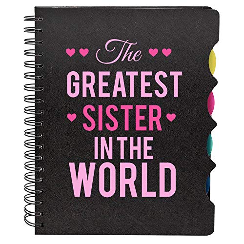 TheYayaCafe Birthday Gifts for Sister, Printed Wirebound Notebook A5 Size 8.5x6 Inches, 300 Ruled Pages, Greatest Sister in The World, Rakhi Bhaidooj Gift for Sister from Brother