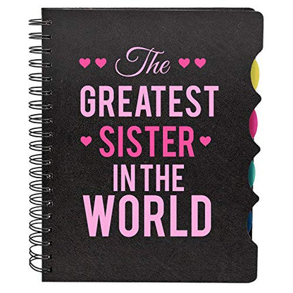TheYayaCafe Birthday Gifts for Sister, Printed Wirebound Notebook A5 Size 8.5x6 Inches, 300 Ruled Pages, Greatest Sister in The World, Rakhi Bhaidooj Gift for Sister from Brother