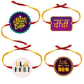 Printed Acrylic Rakhi Set of 4 for Sibling - Raksha Bandhan Special