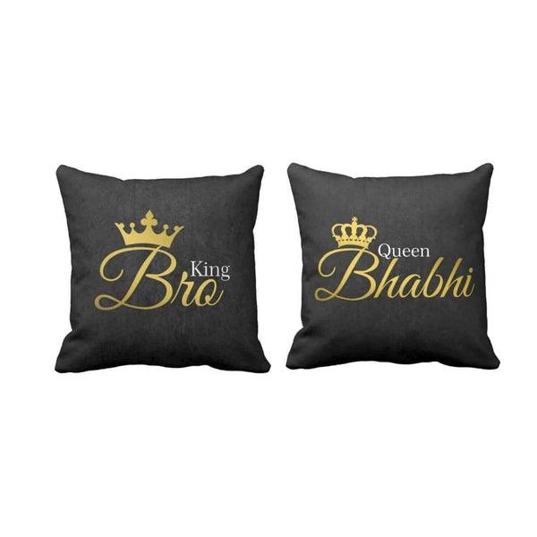 King Bro Queen Bhabhi Cushion Covers