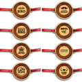 TheYaYaCafe Rakhi for Brother Set of 8 Engraved Wooden Rakhi, Laser Engraved Raksha Bandhan Gift for Bhai, Bro, Brothers from Sister