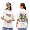 Happy Holi Drop Shoulder White Printed T-Shirts