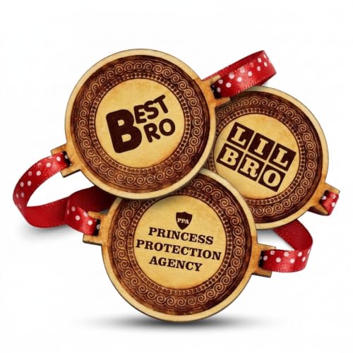 Engraved Rakhi Combo for Brothers - Best Bro, Lil Bro & Princess Set of 3