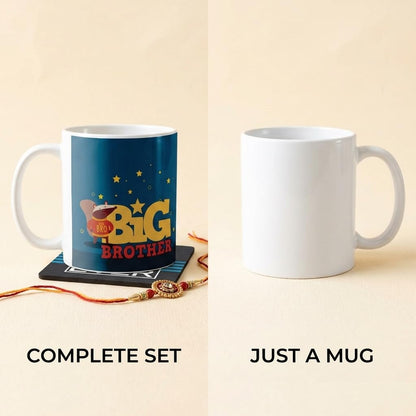 TheYaYaCafe® Rakshabandhan Gift for Brother |Big Brother Rakhi Gift Combo | Set of 3 | Mug, Coaster & Rakhi for Brother